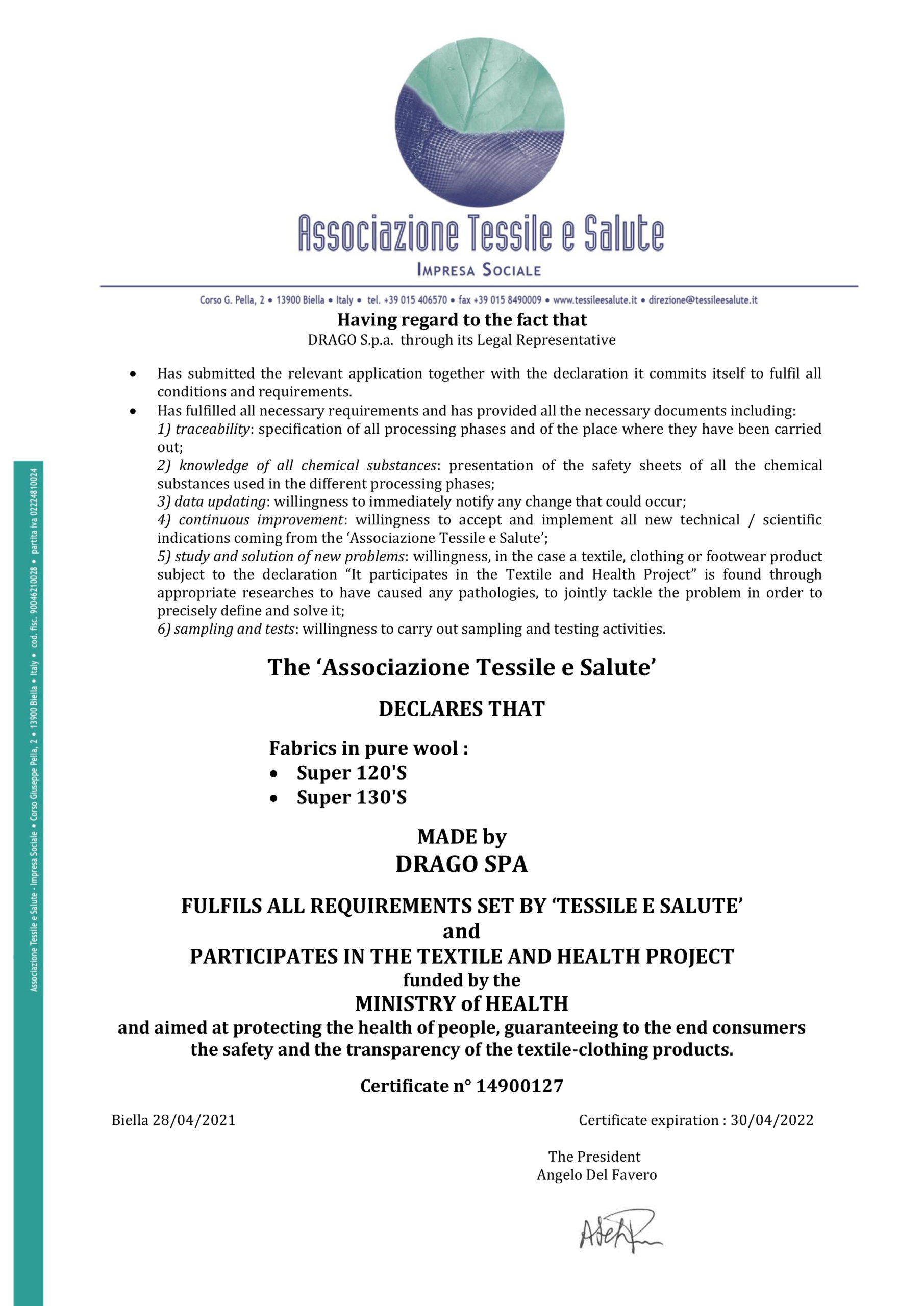 CERTIFICATO Ingl. 2021